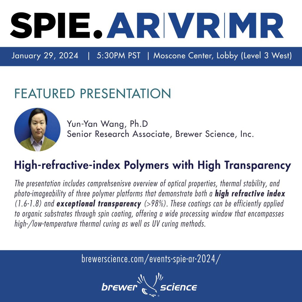 Brewer Science Presents Highrefractiveindex Polymers with High